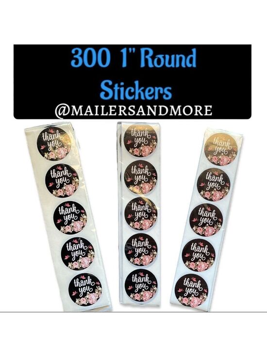 Mailers And More Other - 300 Pack of 1" Round Rose Butterfly Thank You Stickers "Thank you" PRICE IS FIRM